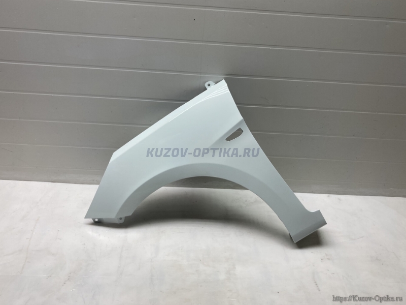 КРЫЛО ПЕРЕДНЕЕ ЛЕВОЕ с отверстием (пластик) Cristal White PGU Белый HYUNDAI SOLARIS 2011-2017