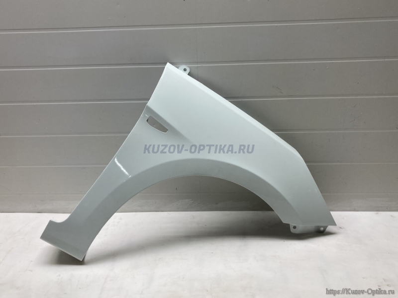КРЫЛО ПЕРЕДНЕЕ ПРАВОЕ с отверстием (пластик) Cristal White PGU Белый HYUNDAI SOLARIS 2011-2017